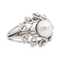 Bague 55 Bague cocktail en or blanc 18 carats avec perle et diamants 58 Facettes 3148552CN