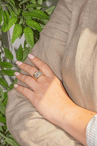Bague 57 Bague en or jaune et or blanc avec diamants 58 Facettes 3148554CN