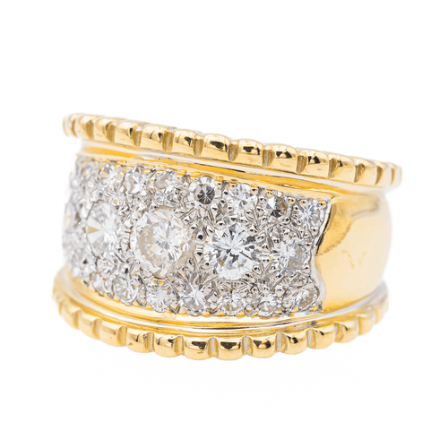 Bague 57 Bague en or jaune et or blanc avec diamants 58 Facettes 3148554CN