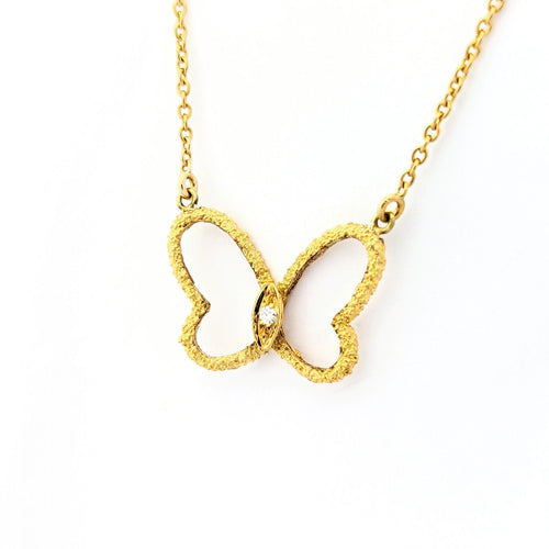 Collier Collier papillon en or jaune 18 carats et diamant 58 Facettes 31487