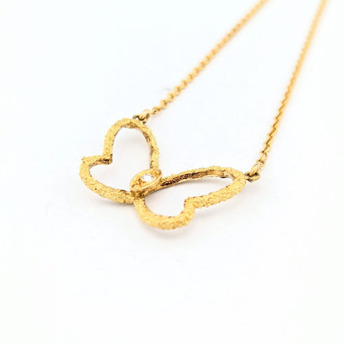 Collier Collier papillon en or jaune 18 carats et diamant 58 Facettes 31487