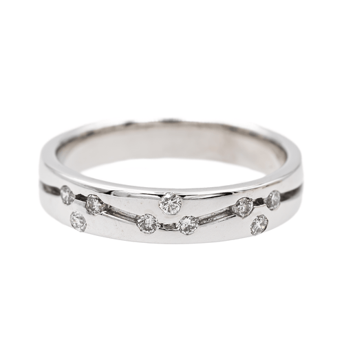 Bague 50.5 Alliance - Bague en or blanc 18 carats pavée de diamants 58 Facettes 3157393CN