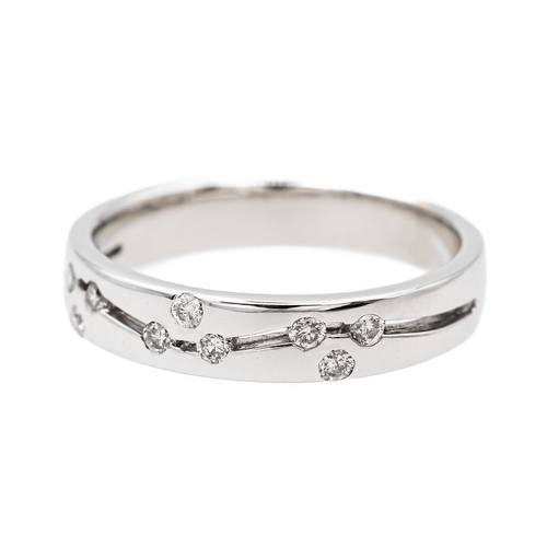 Bague 50.5 Alliance - Bague en or blanc 18 carats pavée de diamants 58 Facettes 3157393CN