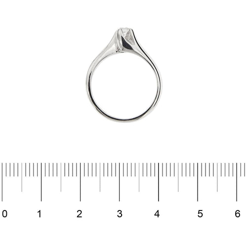 Bague 52 Bague solitaire - Diamant taille brillant en or blanc 18 carats 58 Facettes 31624