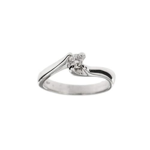 Bague 52 Bague solitaire - Diamant taille brillant en or blanc 18 carats 58 Facettes 31624