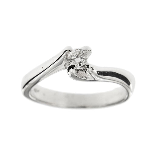Bague 52 Bague solitaire - Diamant taille brillant en or blanc 18 carats 58 Facettes 31624