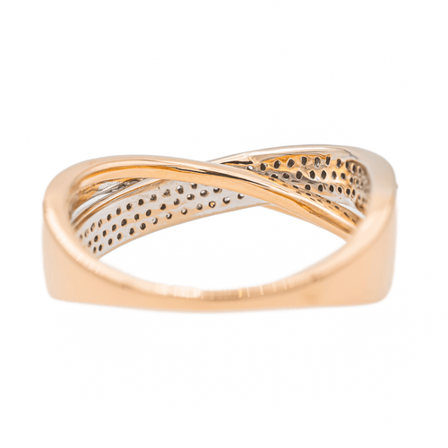 Bague 54 Bague pavée de diamants en or rose 18 carats 58 Facettes 3167513CN