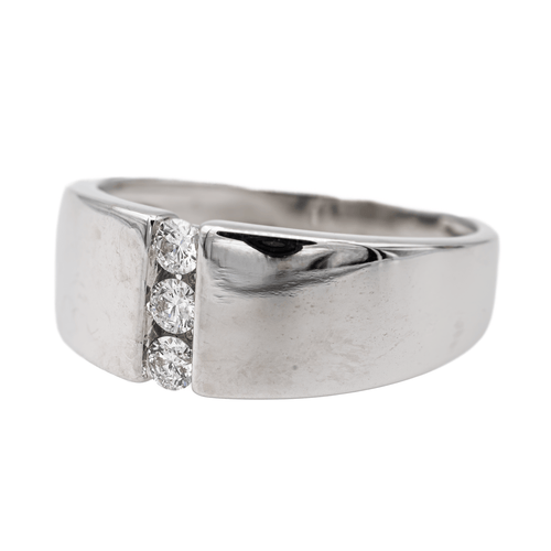 Bague 56 Bague trilogie en or blanc 18 carats et diamants 58 Facettes 3167516CN