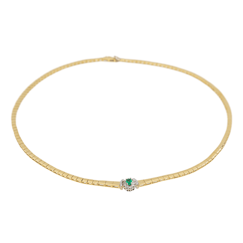 Collier Collier en or jaune 18 carats avec émeraude et diamants 58 Facettes 3182200CN