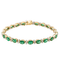 Bracelet Bracelet en or jaune et or blanc 18 carats avec émeraudes et diamants 58 Facettes 3182205CN