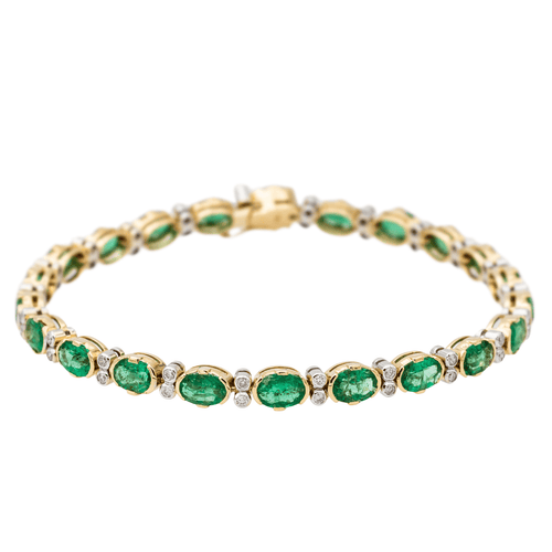 Bracelet Bracelet Or jaune, Or blanc Emeraude, Diamant 58 Facettes 3182205CN
