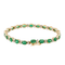 Bracelet Bracelet en or jaune et or blanc 18 carats avec émeraudes et diamants 58 Facettes 3182205CN