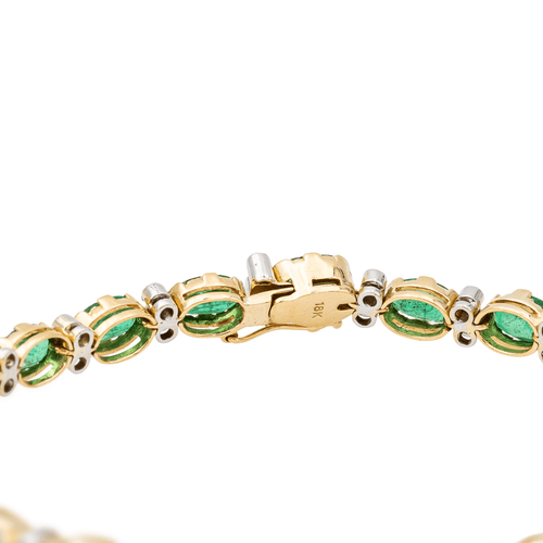Bracelet Bracelet Or jaune, Or blanc Emeraude, Diamant 58 Facettes 3182205CN