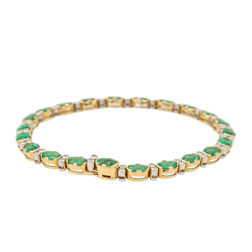 Bracelet Bracelet Or jaune, Or blanc Emeraude, Diamant 58 Facettes 3182205CN