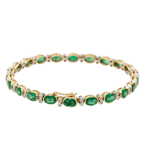 Bracelet Bracelet Or jaune, Or blanc Emeraude, Diamant 58 Facettes 3182205CN