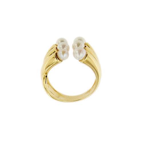 Bague Bague à perles en or jaune 18 ct 58 Facettes 31844