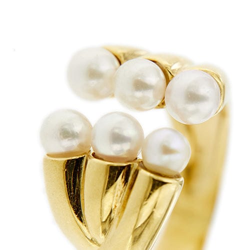 Bague Bague à perles en or jaune 18 ct 58 Facettes 31844