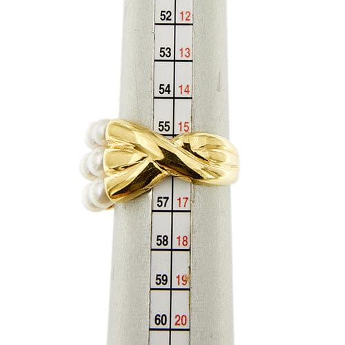 Bague Bague à perles en or jaune 18 ct 58 Facettes 31844