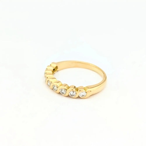 Bague 53 Demi-alliance en or jaune 18 carats et diamants 58 Facettes 31881