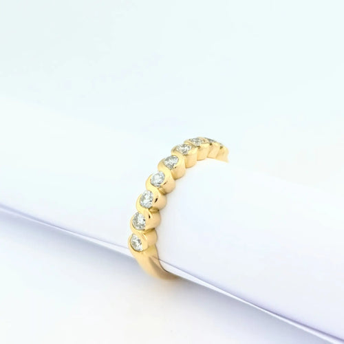 Bague 53 Demi-alliance en or jaune 18 carats et diamants 58 Facettes 31881