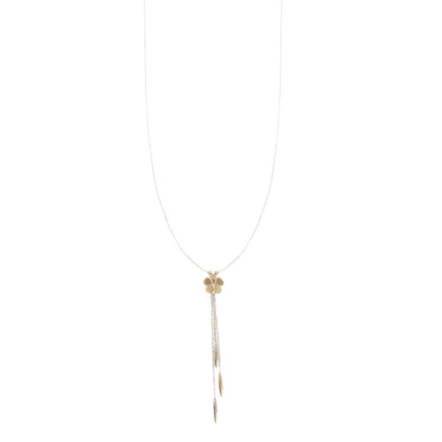 Collier Comete - Collier avec fleur en or rose et blanc 18 kt et diamant 58 Facettes 31903