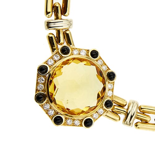 Collier Chimento - Collier en or jaune et or blanc avec citrine, saphirs et diamants 58 Facettes 31915