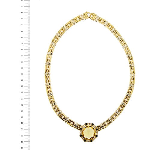 Collier Chimento - Collier en or jaune et or blanc avec citrine, saphirs et diamants 58 Facettes 31915
