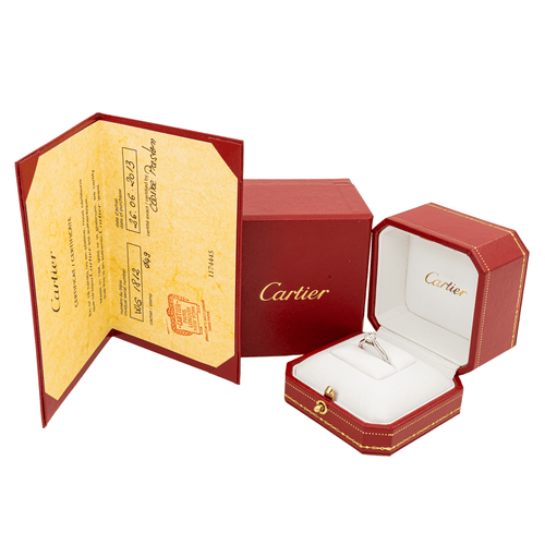 Bague 49 Cartier 1895 - Bague solitaire en platine et diamant 58 Facettes 3202700RV