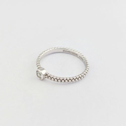 Bague 51 Mauboussin - Bague solitaire Goutte de jour en or blanc et diamant 58 Facettes 32038