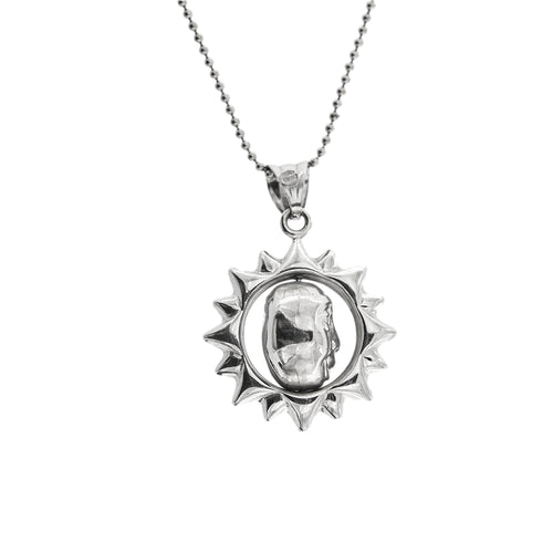 Collier Unoaerre - Collier de perles avec pendentif soleil et lune en or blanc 18 carats 58 Facettes 32074