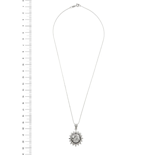 Collier Unoaerre - Collier de perles avec pendentif soleil et lune en or blanc 18 carats 58 Facettes 32074