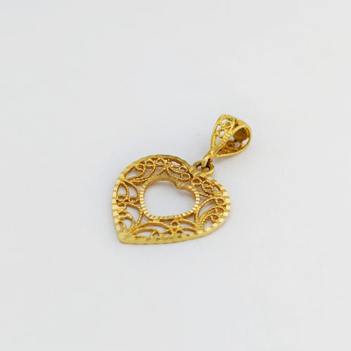 Pendentif Pendentif cœur en filigrane en or jaune 18 carats 58 Facettes 32176