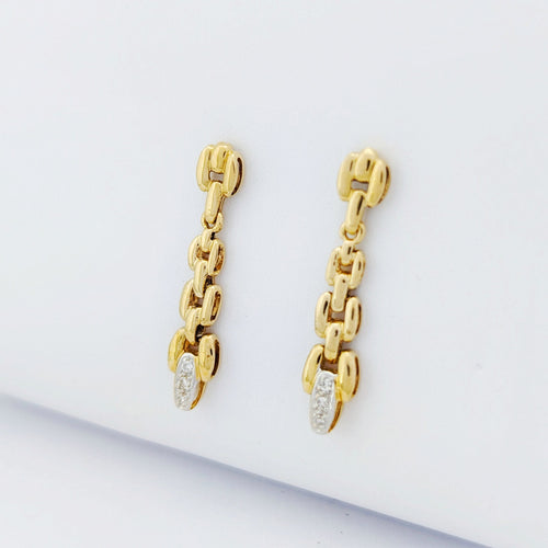 Boucles d'oreilles Boucles d'oreilles maillon en or jaune 18 carats et diamants 58 Facettes 32180
