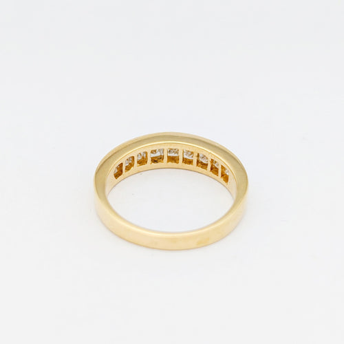 Bague 53 Demi-alliance en or jaune 18 carats et diamants 58 Facettes 32182