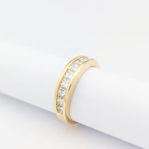 Bague 53 Demi-alliance en or jaune 18 carats et diamants 58 Facettes 32182