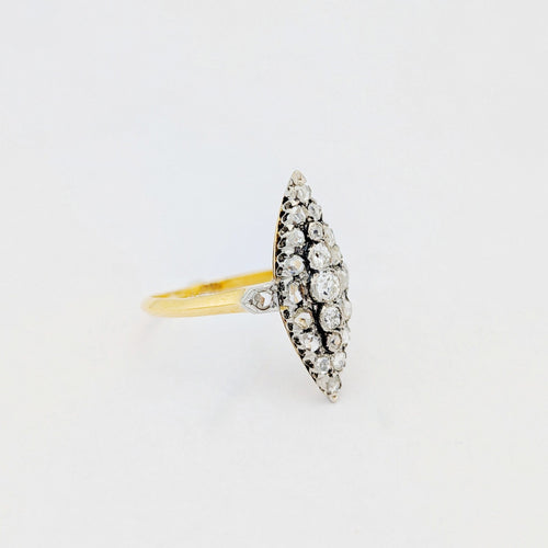 Bague 53 Bague marquise en or jaune 18 carats et diamants 58 Facettes 32190