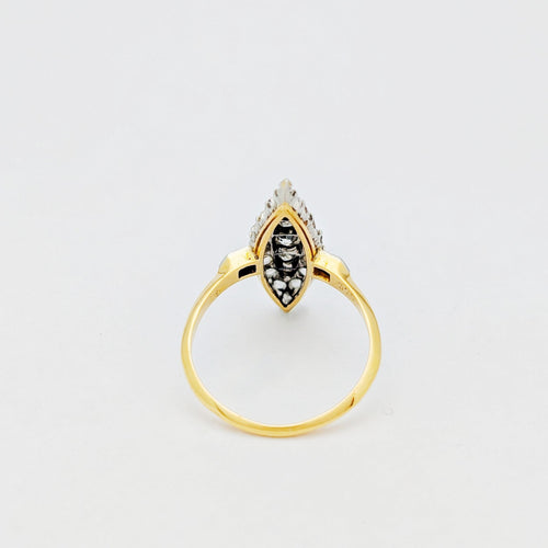 Bague 53 Bague marquise en or jaune 18 carats et diamants 58 Facettes 32190