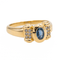 Bague 58 Bague rétro en or jaune 18 carats avec saphir et diamants 58 Facettes 3221903CN