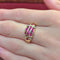 Bague 52 Bague en or jaune 18 carats avec rubis synthétiques et diamants 58 Facettes 32229