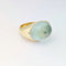 Bague 53 Bague en or jaune 18 carats avec cabochon vert d’eau 58 Facettes 32231