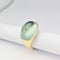 Bague 53 Bague en or jaune 18 carats avec cabochon vert d’eau 58 Facettes 32231