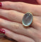 Bague 53 Bague en or jaune 18 carats avec cabochon vert d’eau 58 Facettes 32231