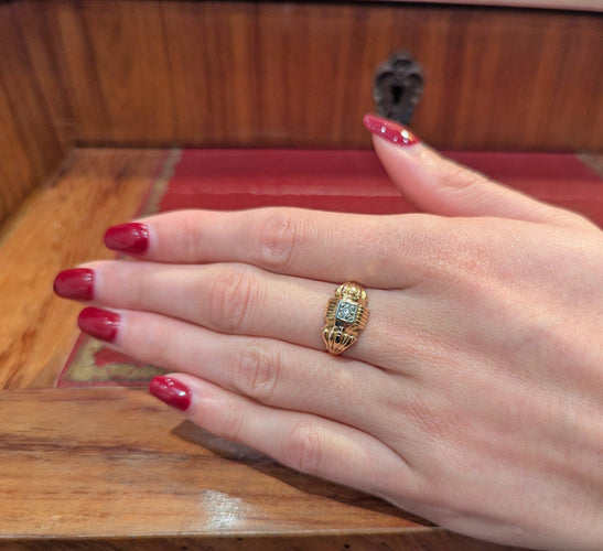 Bague 52 Bague Tank Art déco en or jaune 18 carats et diamant 58 Facettes 32237