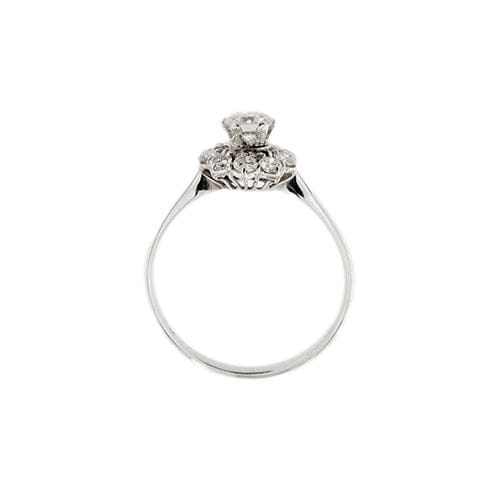 Bague 61 Bague fleur en or blanc 18 carats et diamants 0,95 ct 58 Facettes 32265