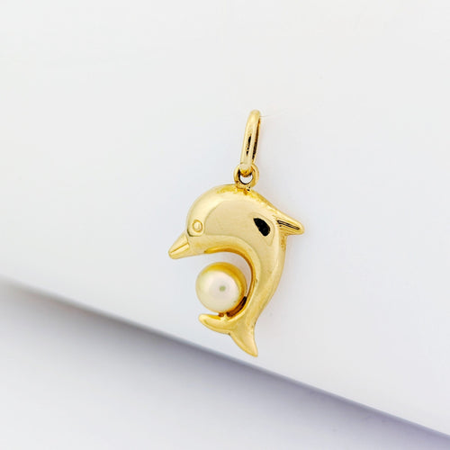 Pendentif Pendentif dauphin en or jaune 18 carats et perle de culture 58 Facettes 32268