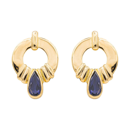 Boucles d'oreilles Boucles d’oreilles en or jaune 18 carats serties de cordiérites 58 Facettes 3227863CN