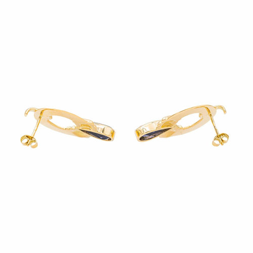 Boucles d'oreilles Boucles d’oreilles en or jaune 18 carats serties de cordiérites 58 Facettes 3227863CN
