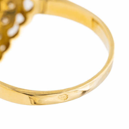 Bague 55 Bague marquise pavée de diamants en or jaune 18 carats 58 Facettes 3227869CN