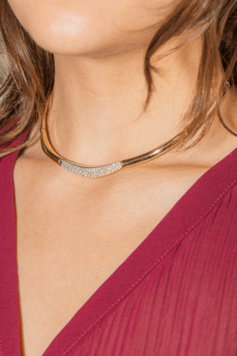 Collier Collier en or jaune et blanc 18 carats serti de diamants 58 Facettes 3230358CN
