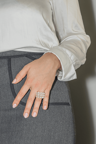 Bague 50 Bague Cocktail Or jaune Perle, Diamant 58 Facettes 3230366CN